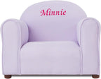 Keet Personalized Gingham Kids Chair with Custom Name Embroidery, Soft Microsuede Fabric, Padded Cushion, Wooden Frame, Ages 2-5, Comfortable & Stylish Toddler Armchair for Playroom & Bedroom.