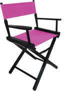 TLT 18" Table Height Folding Director’s Chair – Black Frame – Personalized/Imprinting – Contemporary Style - Pink Canvas
