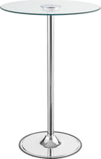 Chrome Glass Top LED Bar Table