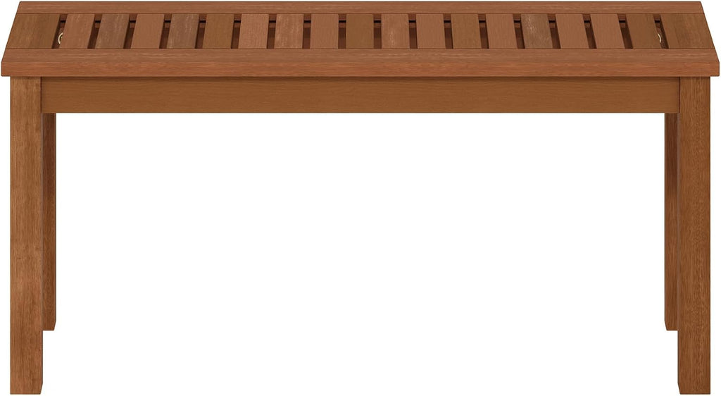 Furinno TIOMAN Outdoor Bench, Backless Garden Bench, for Patio, Deck, Garden, 12 x 39 x 19, Light Wood