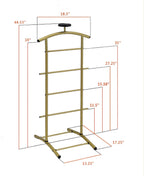 KB Designs - Suit & Tie Freestanding Valet Stand Clothing Organizer Rack, Gold