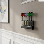 Rectangular Wall-Mounted 6-Hole Dart Holder Stand - Presentation Darts Rack for Display and Storage, Excellent Dart Board Accessories
