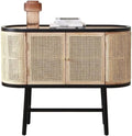 Entryway Cabinet Wooden Simple Dining Sideboard Home Kitchen Rattan Storage Cabinet Living Room Porch Tea Cabinet Sideboard Storage Cabinet