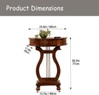 Half Moon Shaped Entryway Side Table, Narrow Semi Circle Console Table, Solid Wood Accent Table with Drawer, Perfect for Hallway, Living Room & Entryway Use (Cherry, 23.6"L * 11.8"W * 30.3"H in, Wood)
