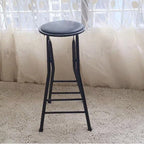 Folding Bar Stool, 24 /28 Inch Heavy-Duty Padded Portable Tall Chair Stool, Backless Counter Height Bar Stool with 225lb Capacity for Kitchen, Recreation Room, or Game Room ( Color : Black , Size : 70