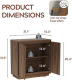 1pcs Sideboard Cabinet Buffet Cabinet with Storage with Adjustable Shelves and Handle-Free Design Suitable for Kitchens,Hallway,and Living Rooms Brown