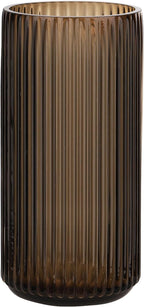 WHJY Cylindrical Brown Glass Vase, Vintage Flower Vase, Hand Blown Glass Vase, Decor for Dining Table Centerpiece Décor – 10 inches