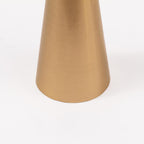 Modern White Marble Top Accent Drink Table with Brushed Gold Nickel Pedestal Base, Boho Circle Table, Decorative End Table, Use as Small Plant Stand for Living Room, Bedroom, or Entryway,Assembled