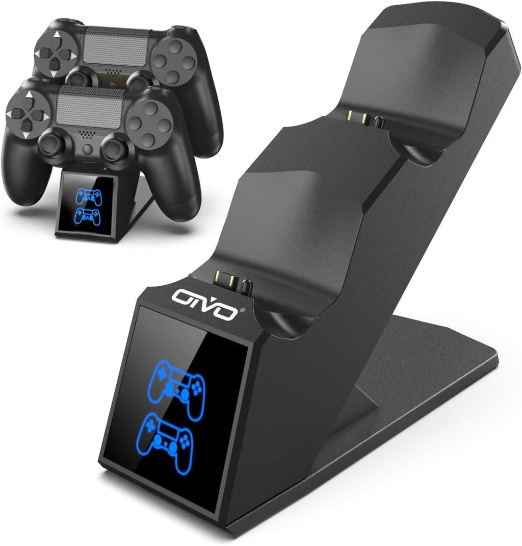 PS4 Controller Charger, PS4 Charger Charging Dock Station Compatible with Dualshock 4, Upgraded Fast-Charging Port for PlayStation 4 Controllers