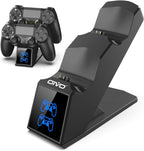 PS4 Controller Charger, PS4 Charger Charging Dock Station Compatible with Dualshock 4, Upgraded Fast-Charging Port for PlayStation 4 Controllers