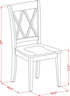 East West Furniture CLC-ESP-W Clarksville Dining Room Chairs - Double Cross Back Wood Seat Chairs, Set of 2, Espresso