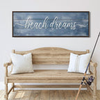 NATVVA Beach Dreams Sign Canvas Art Prints Painting Vintage Housewarming Picture Artwork Home Bedroom Farmhouse Rustic Beach House Decoration No Frame