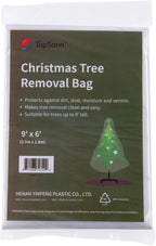 TopSoon Christmas Tree Removal Bag 9-Feet Tall by 6-Feet Wide Christmas Tree Disposal Bag Plastic Patio Furniture Cover Large Clear Storage Bag