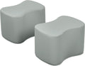 ECR4Kids SoftZone Toddler Modular Stool Seating Set, Classroom Furniture, Grey, 2-Pack