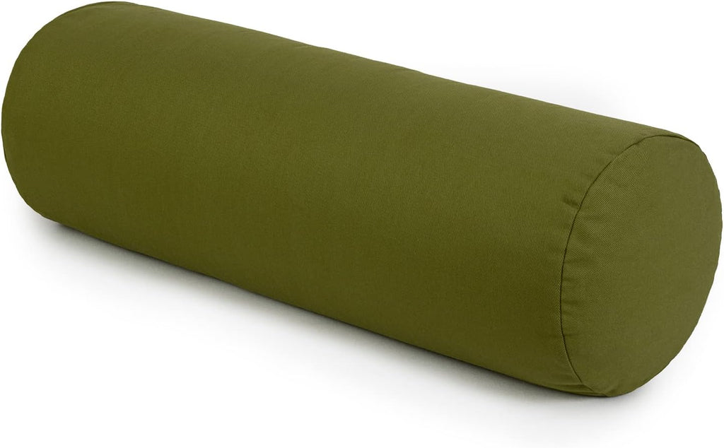 Yoga Studio Yoga Bolster | European Organic Buckwheat | (GOTS Certified) | with Removable Washable Cover