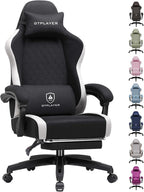 GTPLAYER Gaming Chair, Ergonomic Computer Chair with Footrest and Lumbar Support, High Back Recliner Chair 350lbs, Height Adjustable for Home Office, Black