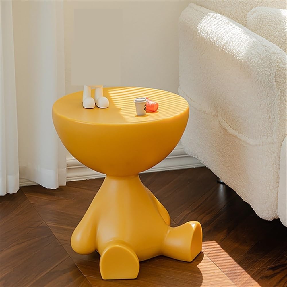 Cute Shaped Round Multi Functional Ottoman Aent Table - Side Table/Small Night Stand for Living Room/Bedroom/Kitchen/Bathroom Home Furniture