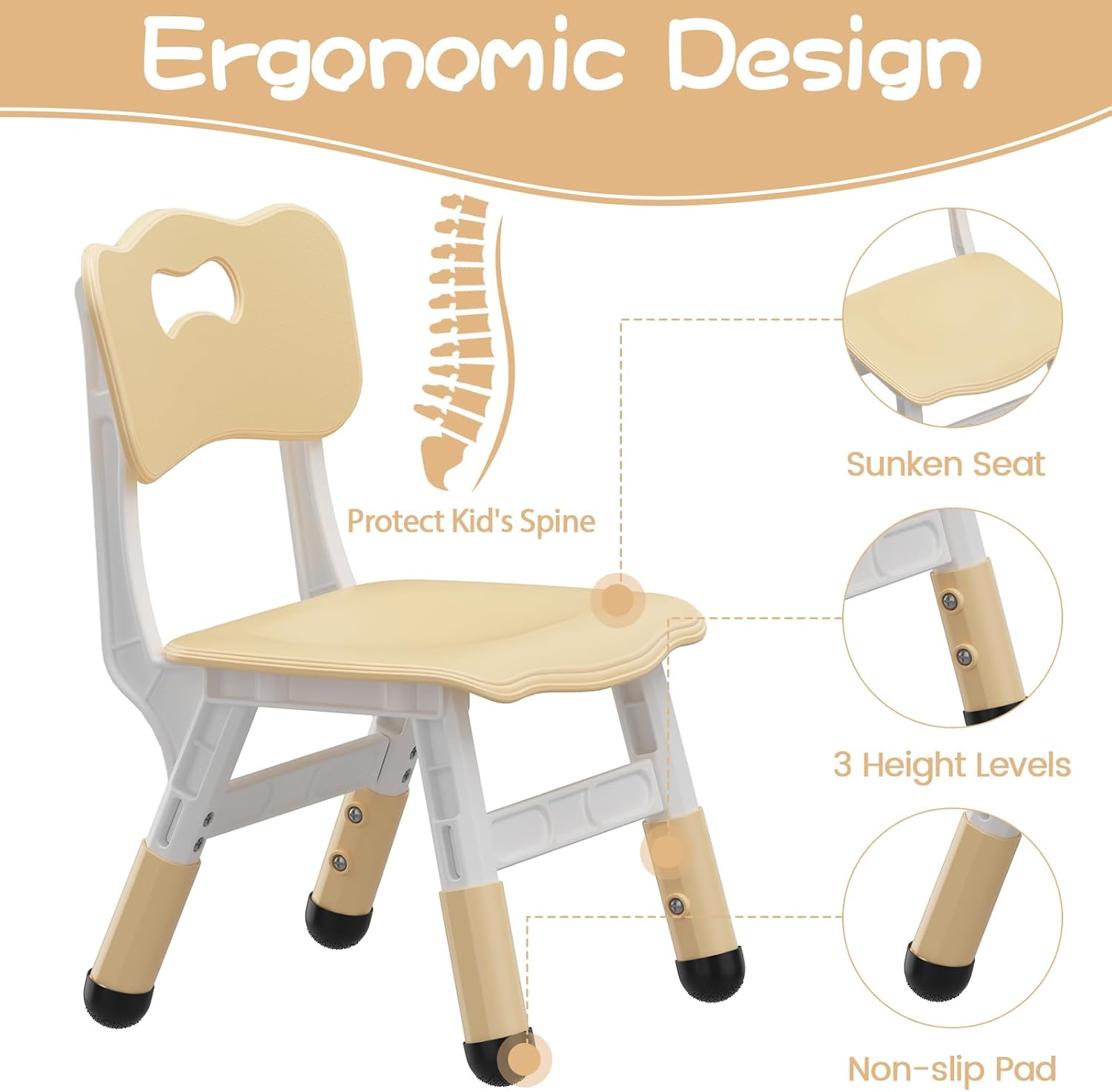 GAOMON Kids Table and 2 Chairs Set with Graffiti Desktop, Height Adjustable Toddler Table and Chairs Set for Reading, Drawing, Playing, Eating