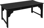 Wooden Garden Bench, Slatted Porch Bench with Curved Seat, Black Outdoor Park Bench for Front Porch Patio Backyard Entryway Seating Area Lawn Furniture Accent Piece
