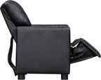 Olive & Opie Oakley Kids/Toddler Push Back Recliner Chair, Lounge Sofa for Boys & Girls Ages 3 and Up, Soft Upholstery,Vegan Leather Onyx