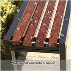 Outdoor Bench, Outdoor Garden Bench Bronze Garden Seat Outdoor Backless Benches Park Solid Wood Bench 400kg Load Capacity Garden Bench(Small)