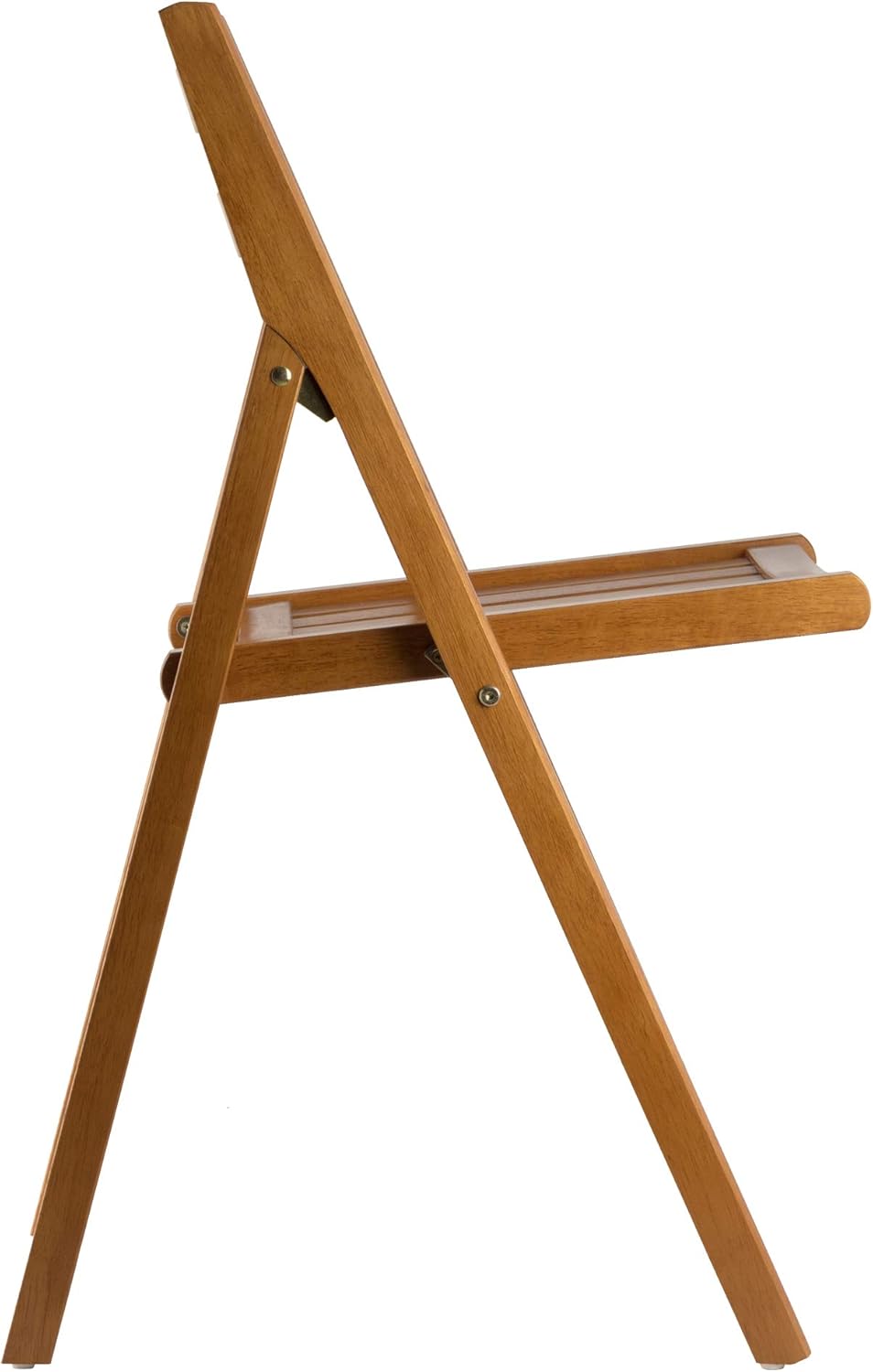 Winsome Robin Folding Chair Set of 4 in Teak, Convenient & Lightweight Portable Kitchen & Dining Chairs for Small Homes & Apartments, Indoor & Outdoor Foldable Seating