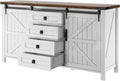 LUXOAK 60" Sideboard Buffet Cabinet with Storage Drawers for Kitchen, Dining Room, Rustic White
