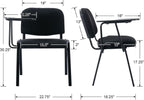 Shunzhi Waiting Room Chairs Set of 10 Stackable Conference Room Chairs Mesh Office Guest Chair Reception Chair with Tablet Arm for Breakroom/Lobby/Events/Church/School/Hall/Hotel,Black,10PCS