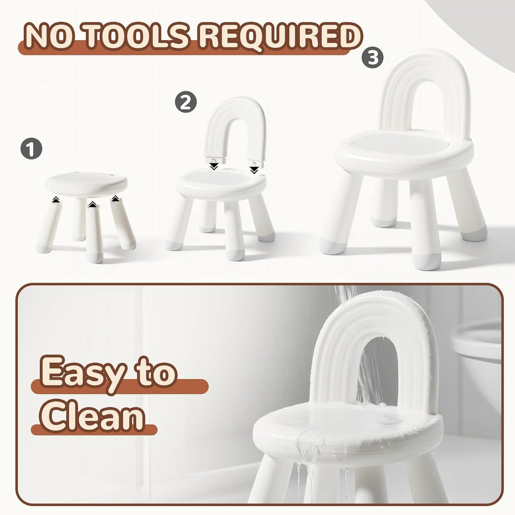 KidBloom Toddler Chair, Ergonomic Kids Chair, Durable and Sturdy Small Plastic Child Chair for Toddlers 1–3