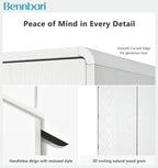 72" Tall Farmhouse Kitchen Pantry Cabinet with 8 Door Shelves, Curved Storage Cabinet with 3 Adjustable Shelves & Hidden Drawer, Versatile Cupboard for Kitchen, Dining & Bathroom (White)