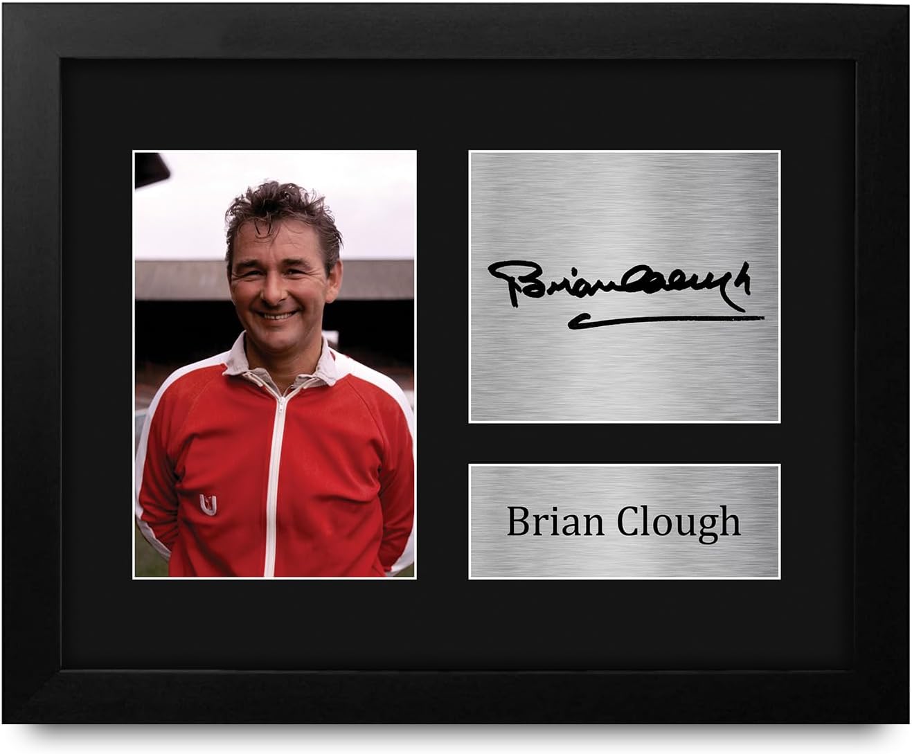 HWC Trading Brian Clough Nottingham Forest Gifts Printed Signed Autograph Picture for Soccer Fans and Supporters - US Letter Framed (ID-007475)
