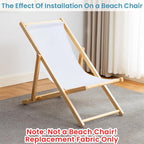 GORGECRAFT Thicker Beach Sling Patio Chairs Canvas 118 * 43.5cm Folding Chair Replacement Outdoor Chairs Cloth Replacements White Portable Reclining Sling Chair Fabric for Summer Vacation Garden