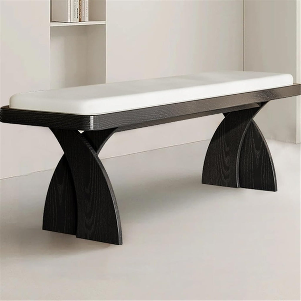 Modern Retro Wooden Long Bench at The Foot of The Bed in The Bedroom Dressing Room or Home for Changing Shoes Entryway(Large)