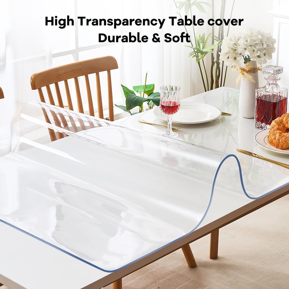 Transparent 14x24 in Small Office Desk Blotter Mat Clear Plastic Table Protector Cover Pad PVC Topper Surface Proection Mat Pad Anti Scratch Table Mat Glass End Table Protector Waterproof Easy Clean