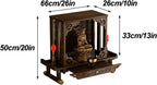 Small Altar Table Solid Wood, Pooja Meditation Table with Telescopic Pull-Out Storage Board, Butsudan, Buddhist Altar Shelf Countertop Type(66x26x50 cm/26x10x20 in)