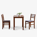 Livinia Seattle 3-Piece Wooden Dining Table Set for 2, Modern Farmhouse Kitchen Dining Room Set with Solid Wood Ladder Back Chairs for Small Space (Antique)