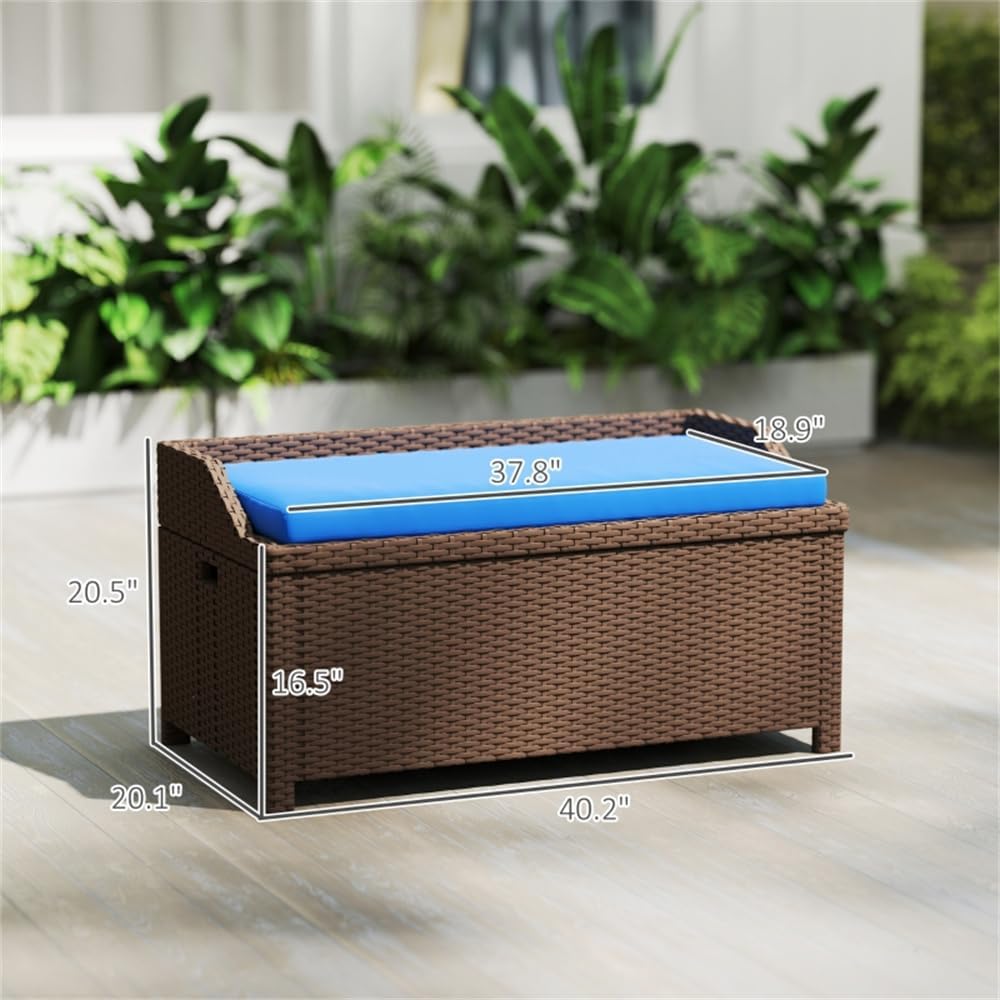 Versatile Storage Bench with Comfortable Cushioned Seat and Durable Aluminum Frame for Living Room or Patio Use