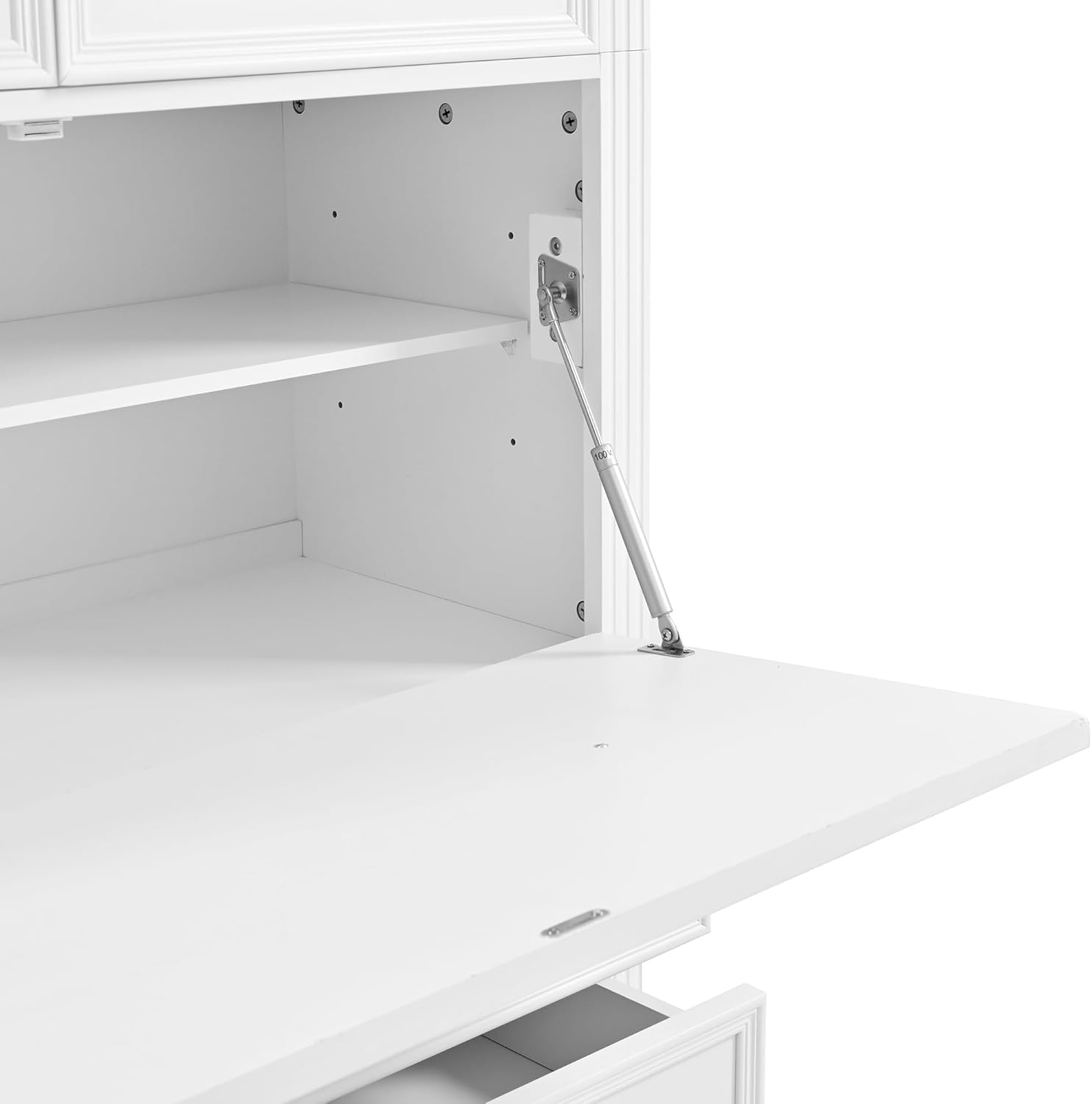 Merax 78'' Extra-Tall Kitchen Pantry Storage Cabinet, Freestanding Multifunctional Cupboard with 3 Drawers & 2 Adjustable Shelves & Power Outlet & Drop-Down Surface, for Dining and Living Room, White