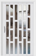 Accordion Folding Door, White Aluminum Alloy Foldable Interior Sliding Door, Room Divider with Top Track for Bathroom Bedroom Kitchen Hallway Doorway