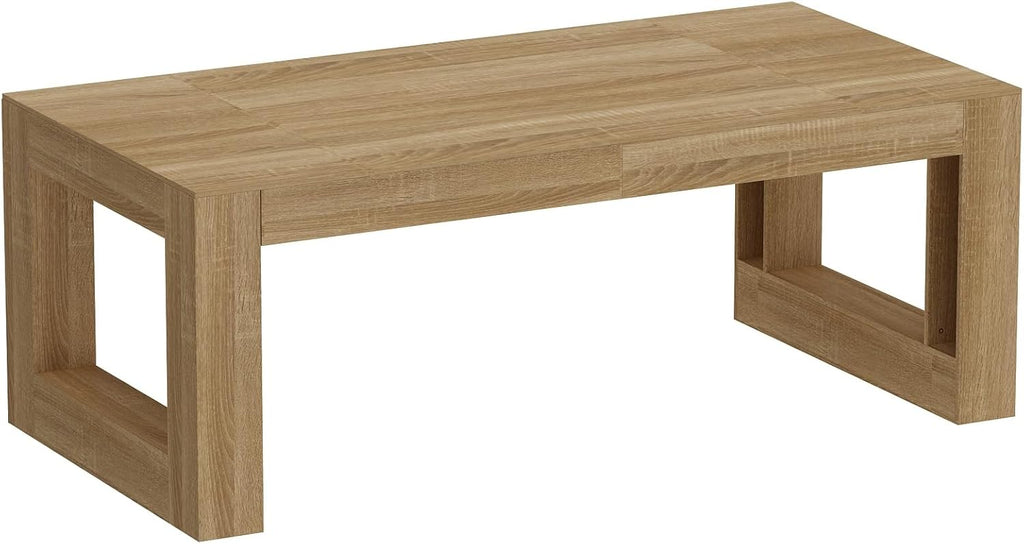 Dinner Table for 6-8 People, Kitchen and Dining Room Furniture, 78.7" Conference Desk Table with Sturdy Pedestal Base, Large Rectangular Tables for Kitchen, Dining Room, Natural