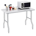 Garvee Folding Stainless Steel Table, 48x24 in, 400 LB Capacity, Heavy Duty Metal Foldable Prep/Work Table, No Assembly, Portable Workbench for Kitchen Laundry Restaurant Camping Garage