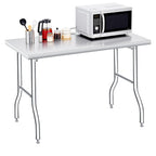 Garvee Folding Stainless Steel Table, 48x24 in, 400 LB Capacity, Heavy Duty Metal Foldable Prep/Work Table, No Assembly, Portable Workbench for Kitchen Laundry Restaurant Camping Garage