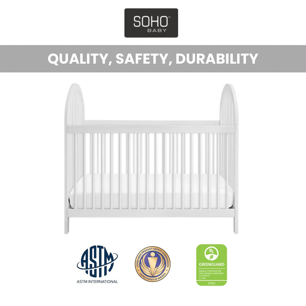 Soho Baby Everlee 3-in-1 Island Crib, Whitewash