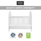 Soho Baby Everlee 3-in-1 Island Crib, Whitewash