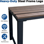 Walnut Outdoor Backless Bench for Garden, Set of 2, Outdoor Bench Weatherproof, Patio Benches for Outdoors, Benches Seat for Backyard, Porch, Plant Stand and Holder