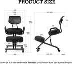 Ergonomic Posture Chair with Wheels,Kneeling Chair with Armrests,Steel Lumbar Support Kneeling,Adjustable Stool for Home Office(PU Leather)