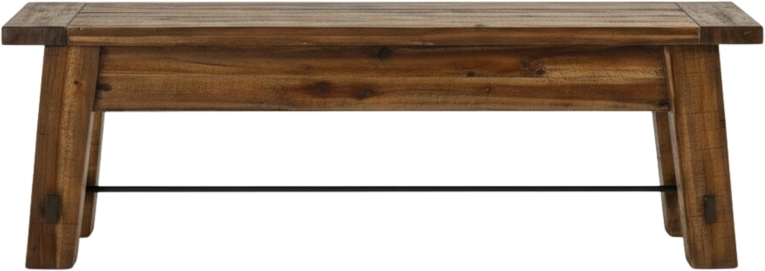 Durango Rustic Farmhouse Style 60-Inch Wood Bench - Industrial Modern Accent Furniture with Solid Wood Seat for Entryway, Dining Room, Hallway, Foyer, or Kitchen by Alaterre Furniture