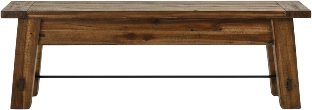 Durango Rustic Farmhouse Style 60-Inch Wood Bench - Industrial Modern Accent Furniture with Solid Wood Seat for Entryway, Dining Room, Hallway, Foyer, or Kitchen by Alaterre Furniture