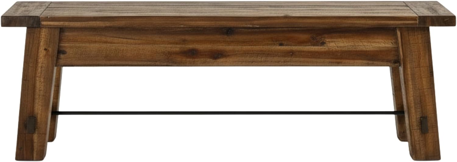 Durango Rustic Farmhouse Style 60-Inch Wood Bench - Industrial Modern Accent Furniture with Solid Wood Seat for Entryway, Dining Room, Hallway, Foyer, or Kitchen by Alaterre Furniture