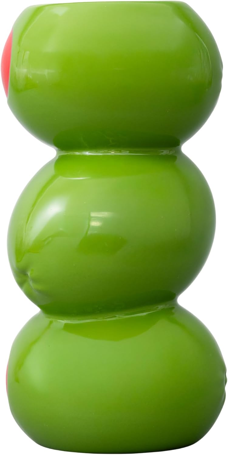 ban.do Novelty Ceramic Vase - Stacked Olive Decorative Vase - Nostalgic Unique Vintage Decor for Home, Kitchen or Bar Cart